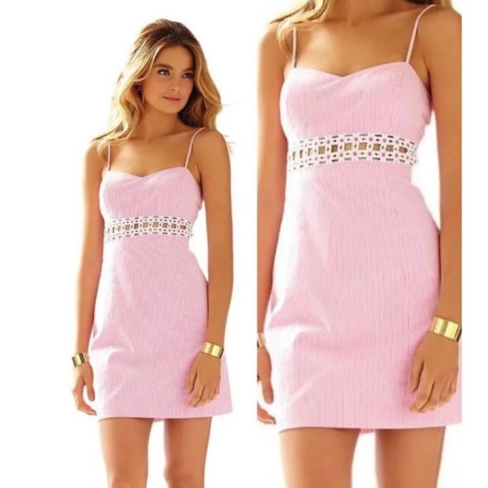 Lilly Pulitzer Sheena Seersucker Pink Daisy Dress